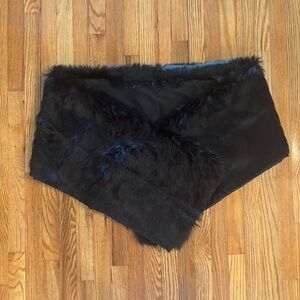 Black Faux Fur Shawl.